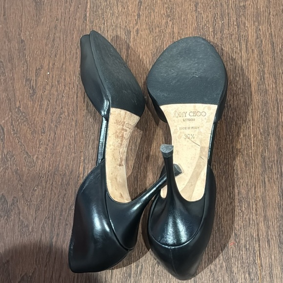 Jimmy Choo Black Peep Toe Pumps Size 39.5/9.5 - Picture 5 of 6